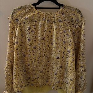 Ann Taylor Yellow and Purple Paisley Blouse